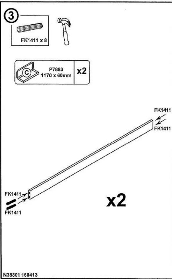③ FK1411 x 8 P7883 1170 x 60mm x2 x2 FK1411 FK1411 N38801 160413