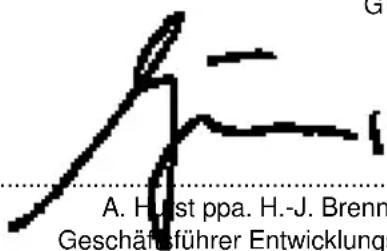 A. Hust ppa. H.-J. Brenn Geschäftsführer Entwicklung