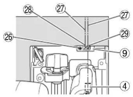 Technical diagram of a mechanical assembly with numbered components for identification