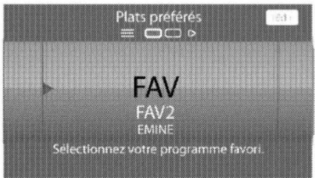 BEKO OIM 25900 X - Sélectionnez un programme dans le menu "Plats préférés" - 1