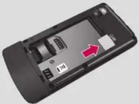 LG KM501 - Memasang kartu memori - 1