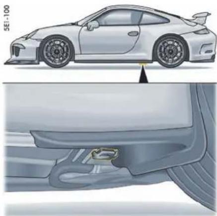 PORSCHE 911 GT3 (2014) - 使用提升平台、滚轮式千斤顶或标准千斤顶升起车辆 - 1