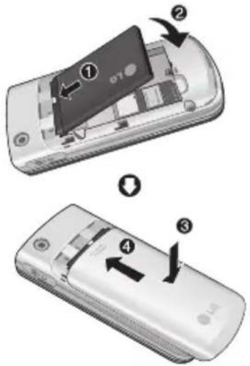 Diagram showing two views of a mobile phone's front panel with labeled parts and directional arrows indicating movement or change.