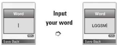 graph TD A["Input your word"] --> B["Word"] A --> C["Word"] B --> D["LGGSM"] C --> E["Save Back"]