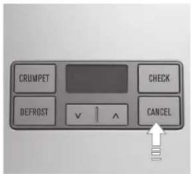CRUMPET CHECK DEFROST ✓ | ^ CANCEL