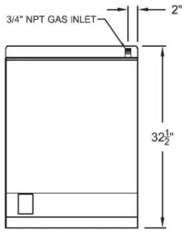 3/4" NPT GAS INLET 2" 32½"
