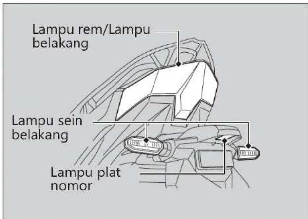 Lampu rem/Lampu belakang Lampu sein belakang Lampu plat nomor