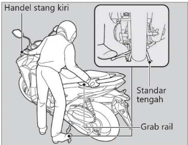 Handel stang kiri Standar tengah Grab rail