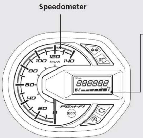 Speedometer 120 100 km/h 140 80 60 40 20 PGM-FI ECO TOTAL 888888