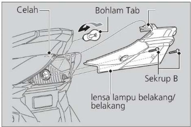 Celah Bohlam Tab Sekrup B lensa lampu belakang/ belakang