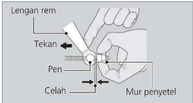 Lengan rem Tekan Pen Celah Mur penyetel