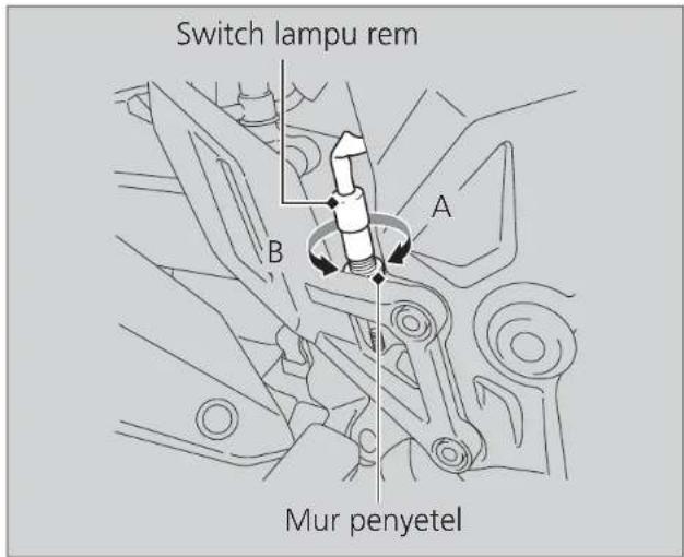 Switch lampu rem A B Mur penyetel