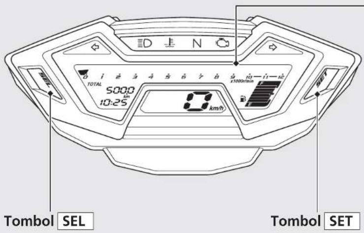D N i 2 3 4 5 6 7 8 9 10 - i - i2 TOTAL 5000 10:25 km/h Tombol SEL Tombol SET