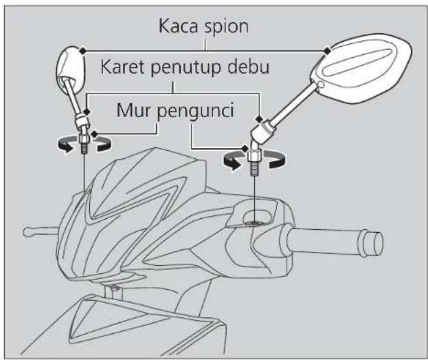 Kaca spion Karet penutup debu Mur pengunci