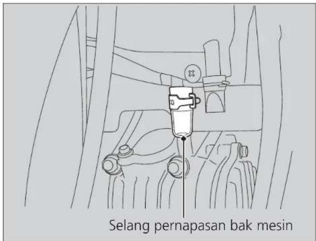 Selang pernapasan bak mesin
