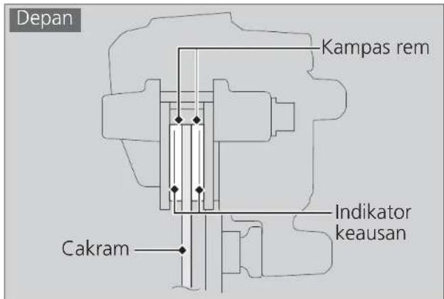 Depan Kampas rem Indikator keausan Cakram