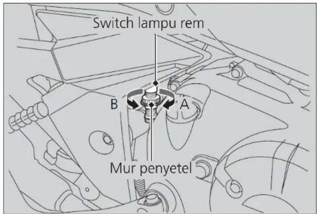 Switch lampu rem B A Mur penyetel