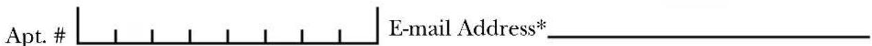 Apt. # E-mail Address*