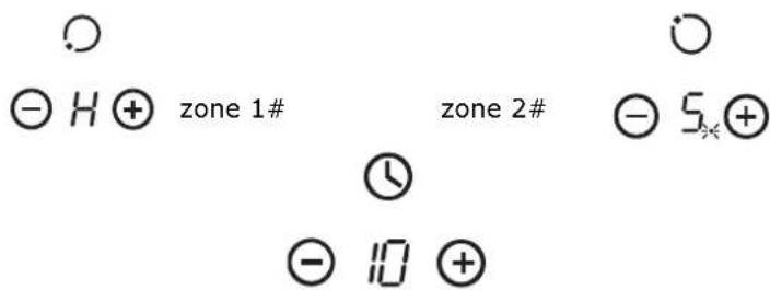 Infiniton ECM-3F - Definir o temporizador para desligar mais de uma zona de cozedura - 2
