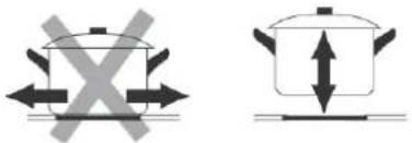 Diagram showing two cooking pots with crossed arrows indicating heating or cooling conditions, likely illustrating a cooking or cooking process.