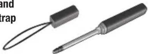 Illustration of a screwdriver with a coiled cable, no text or symbols present