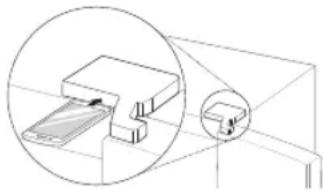 Technical line drawing of a mechanical assembly with a magnified inset showing internal components (no text or symbols).