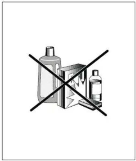 Prohibition sign with crossed-out black lines and labeled items, indicating no prohibition or rejection.