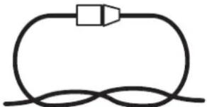Simple line drawing of a resistor connected in series with two leads (no text or symbols)