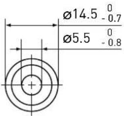 Ø14.5 0 -0.7 Ø5.5 0 -0.8