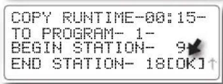 COPY RUNTIME-00:15- TO PROGRAM- 1- BEGIN STATION- 9 END STATION- 18[OK]↑