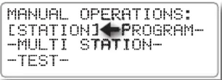 MANUAL OPERATIONS: [STATION]←PROGRAM-- -MULTI STATION-- -TEST-