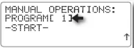 MANUAL OPERATIONS: PROGRAM[ 1] -START- ↑