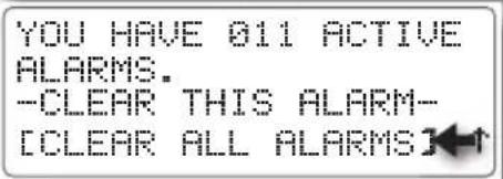YOU HAVE 011 ACTIVE ALARMS. -CLEAR THIS ALARM- [CLEAR ALL ALARMS]