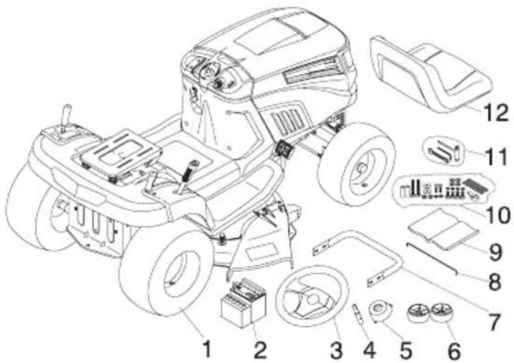 Technical diagram of a vehicle's internal components with numbered parts for identification