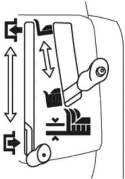 Diagram illustrating vehicle seatbelt mechanism with directional arrows and labeled components