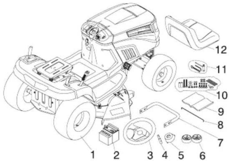 Technical diagram of a vehicle's internal components with numbered parts for identification