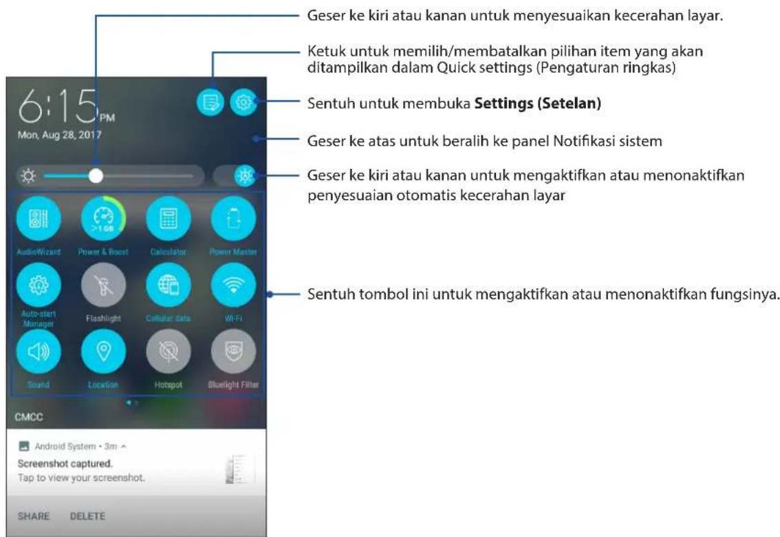 ASUS ZenFone 4 Selfie Lite ZB520KL - Pengaturan cepat - 1
