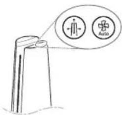 Diagram showing a device with two icons: a person silhouette and an 'Auto' symbol, connected by lines to a vertical screen.