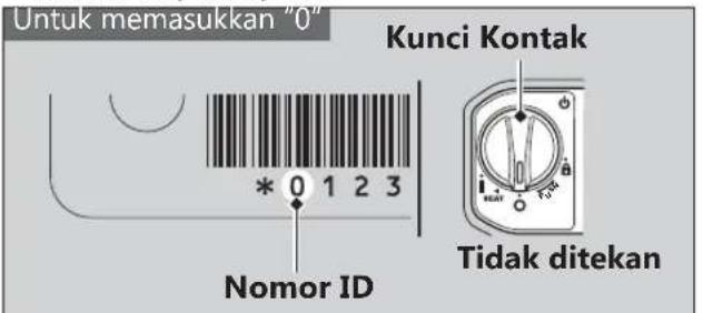 Untuk memasukkan "0" Kunci Kontak Nomor ID Tidak ditekan