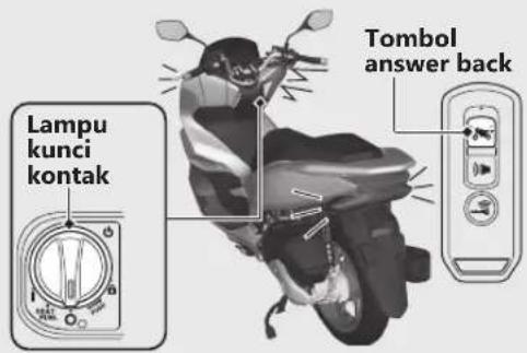 Lampu kunci kontak Tombol answer back