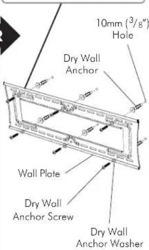 10mm (3/g") Hole Dry Wall Anchor Wall Plate Dry Wall Anchor Screw Dry Wall Anchor Washer