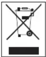 Warning symbol with crossed-out machine and black rectangle, indicating no liability or absence