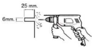 HITACHI HES-48WY - 3) Pasang pada dinding konkrit, bata atau seramik. - 1