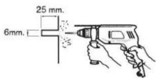 HITACHI HES-36WY - 3) Pasang pada dinding konkrit, bata atau seramik. - 1