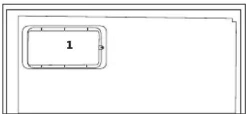 Simple line drawing of a rectangular frame with a small labeled box (no text or symbols)