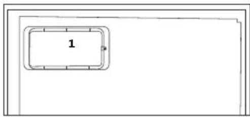 Simple line drawing of a rectangular frame with a numbered label '1' in the center (no other text or symbols)