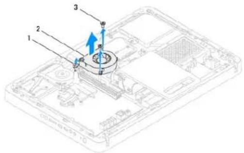 DELL Inspiron One 2205 - Melepas Kipas Pendingin Prosesor - 1