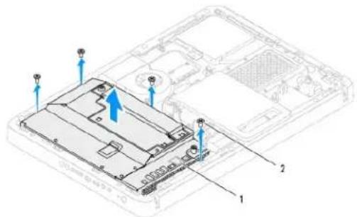 DELL Inspiron One 2205 - Melepas Pelindung System-Board - 1