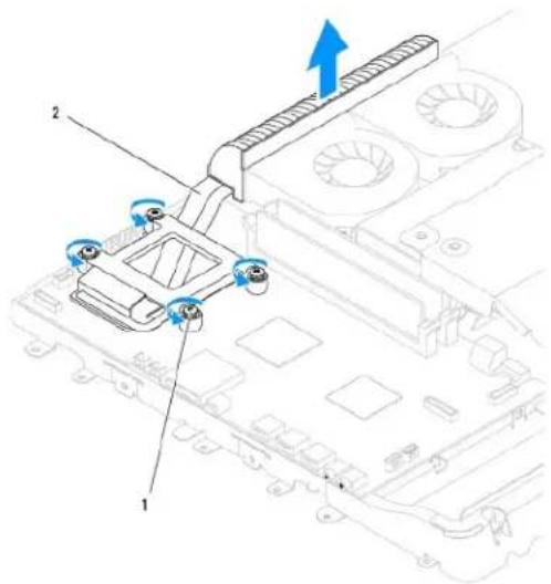 DELL Inspiron One 19 Touch - Melepaskan Pendingin Prosesor - 1