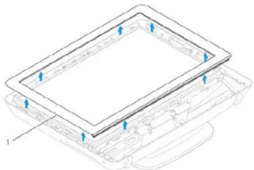 DELL Inspiron One 19 Touch - Melepaskan Bezel Display - 1